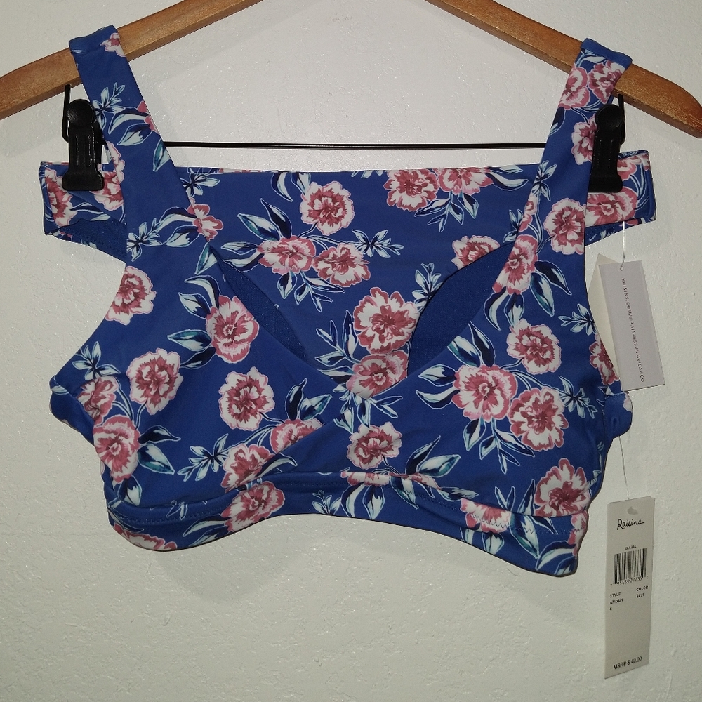 NWT RAISINS Isla Blue Floral Bikini - Picture 4 of 9
